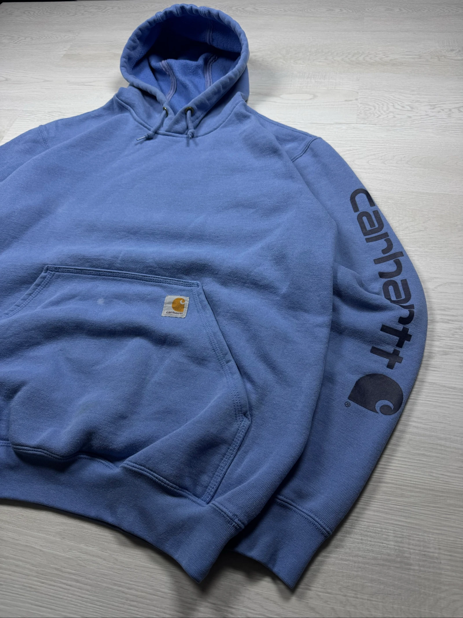 Carhartt Sleeve Logo Hoodie Blue Original Fit M – photo 2